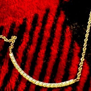 Diamond Delight 1 Carat Real Natural Diamond Curved Bar Pendant Gold Necklace